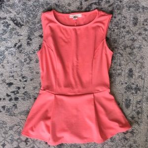 Salmon peplum tank